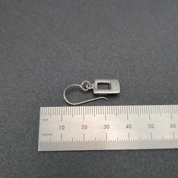 Sterling Silver Bright Cutout Simple Shape Dangle Earrings A6438 - Picture 4 of 5